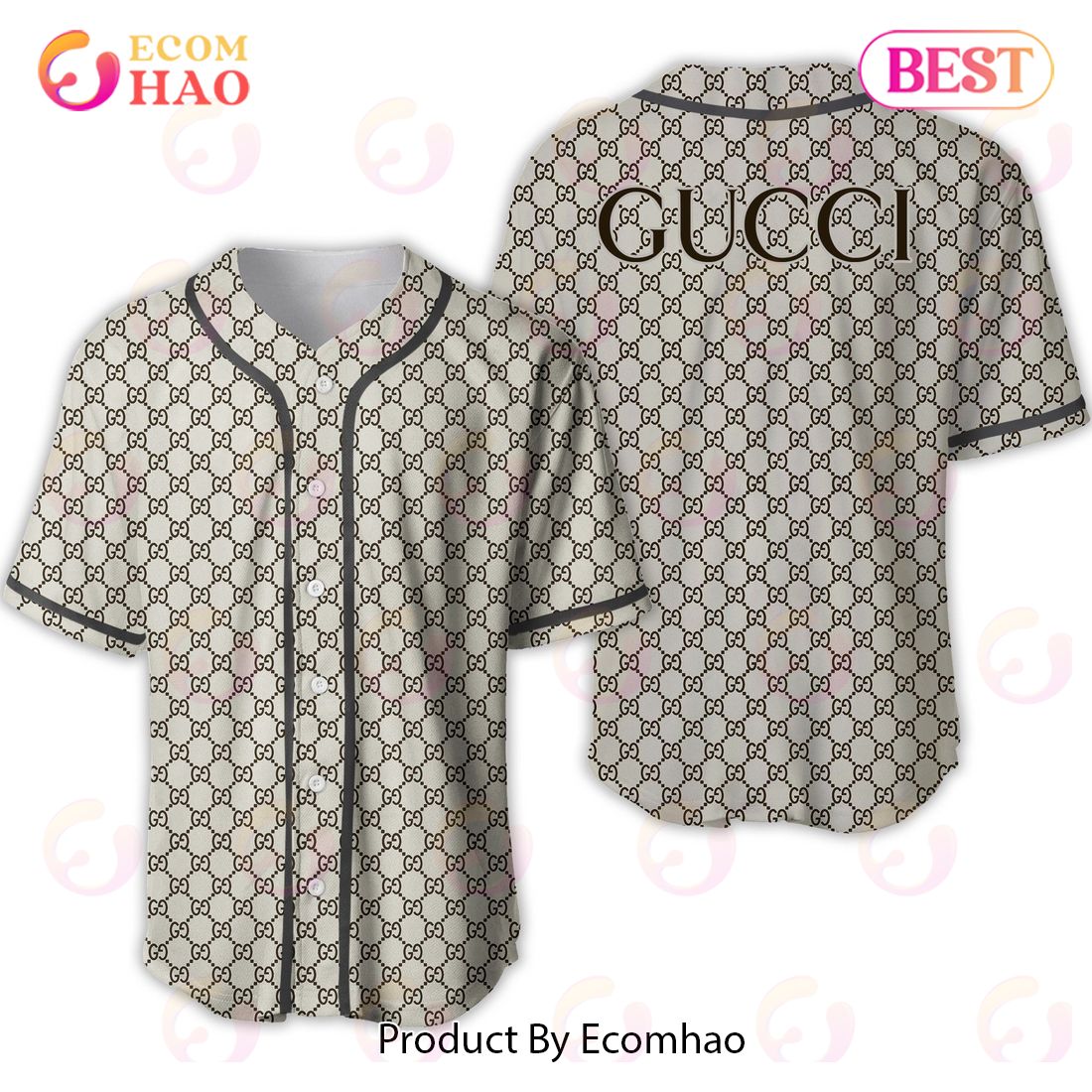 Gucci Full Black Logo Luxury Brand Jersey Limited Edition