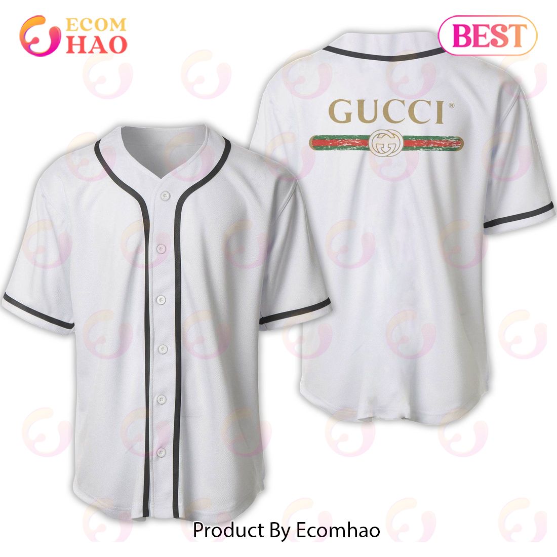Gucci Full White Color Luxury Brand Jersey Limited Edition