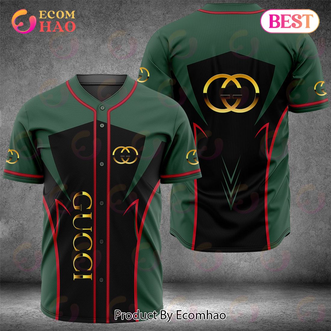 Gucci Gold Logo Mix Color Luxury Brand Jersey Limited Edition