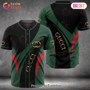 Gucci Green Black Mix Gold Logo Luxury Brand Jersey Limited Edition