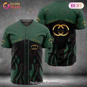 Gucci Green Flame Pattern Luxury Brand Jersey Limited Edition