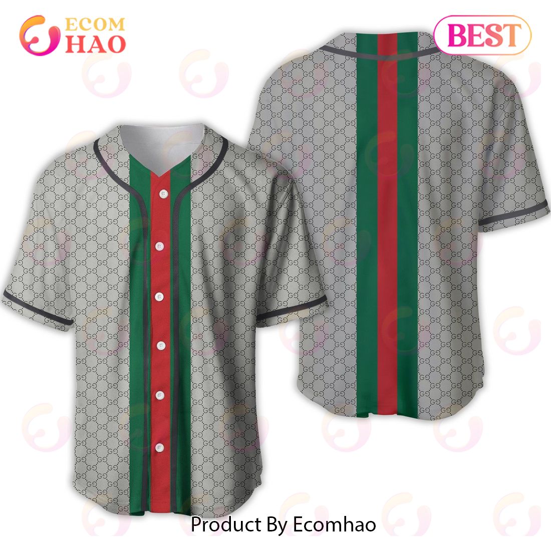 Gucci Grey Red Green Luxury Brand Jersey Limited Edition Luxury Items