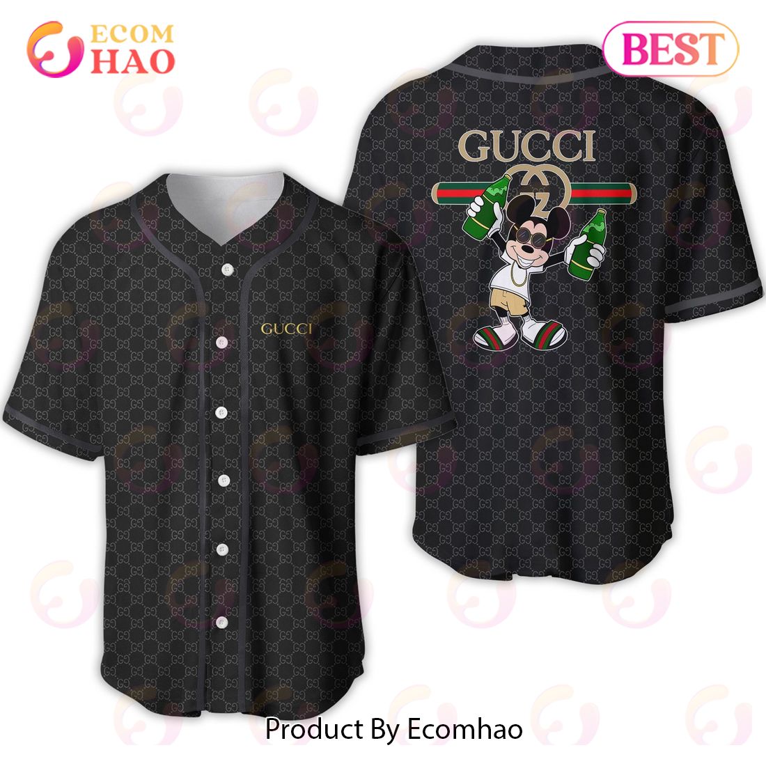 Gucci Mickey Mouse Black Color Luxury Brand Jersey Limited Edition Luxury Items