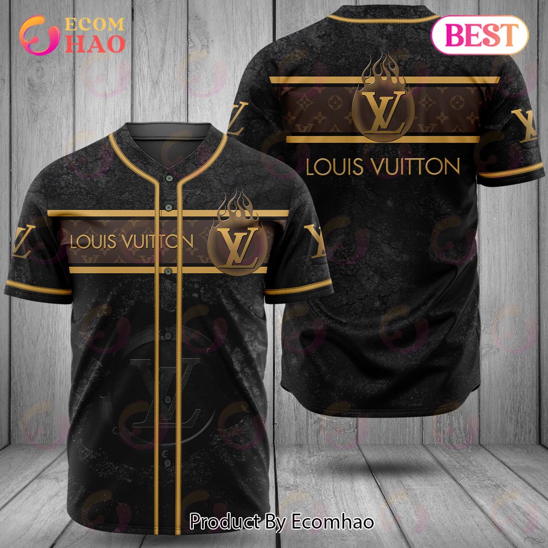 Louis Vuitton Black Mix Color Luxury Brand Jersey Limited Edition