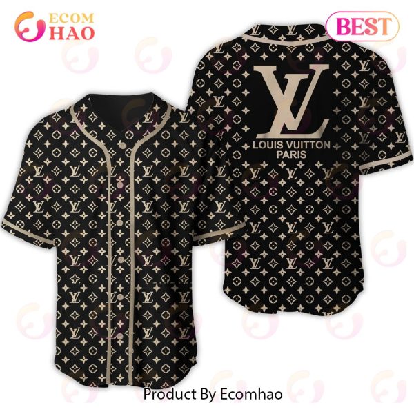 Louis Vuitton Black Mix Gold Logo Luxury Brand Jersey Limited Edition