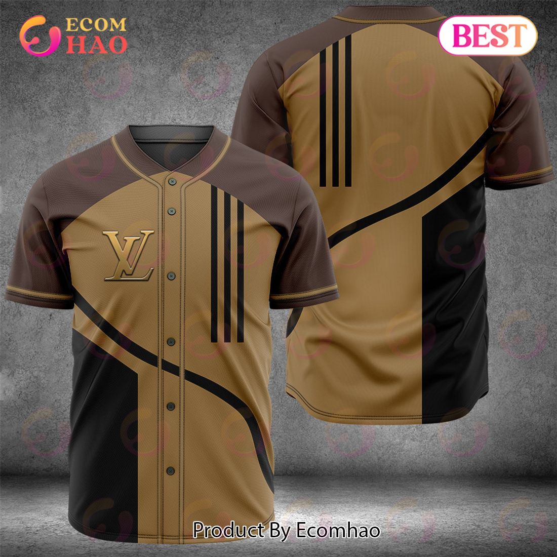 Louis Vuitton Dark Color Luxury Brand Jersey Limited Edition