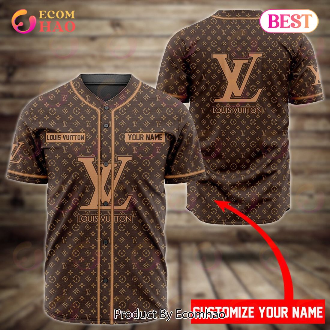 Louis Vuitton Full Brown Color Luxury Brand Jersey Limited Edition