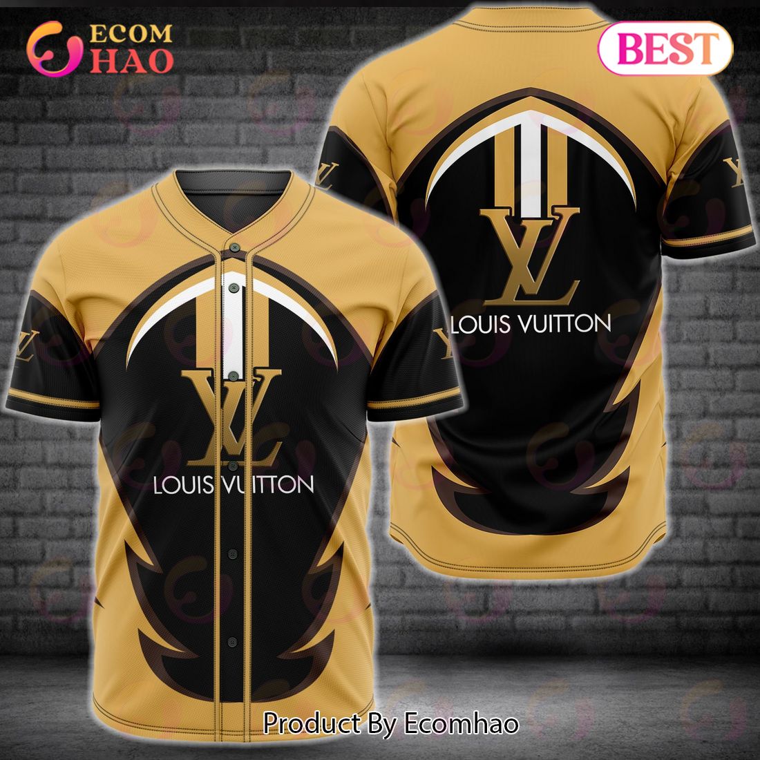 Louis Vuitton Gold Mix Black Luxury Brand Jersey Limited Edition