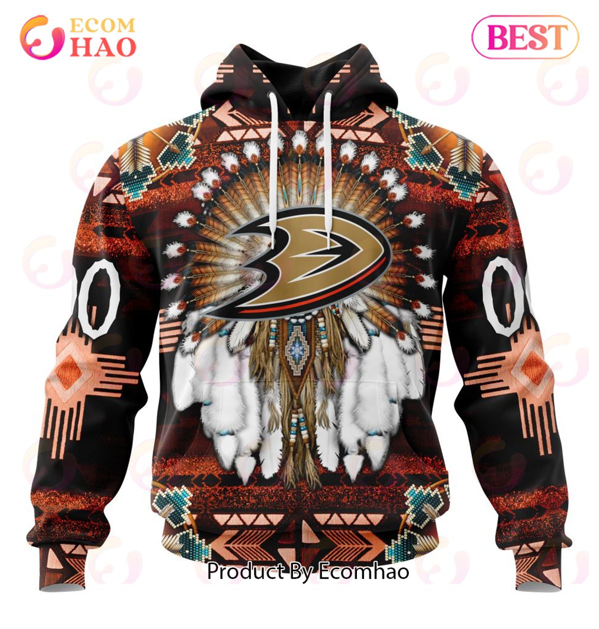 NHL Anaheim Ducks Specialized With Native Costume Concept 3D Hoodie