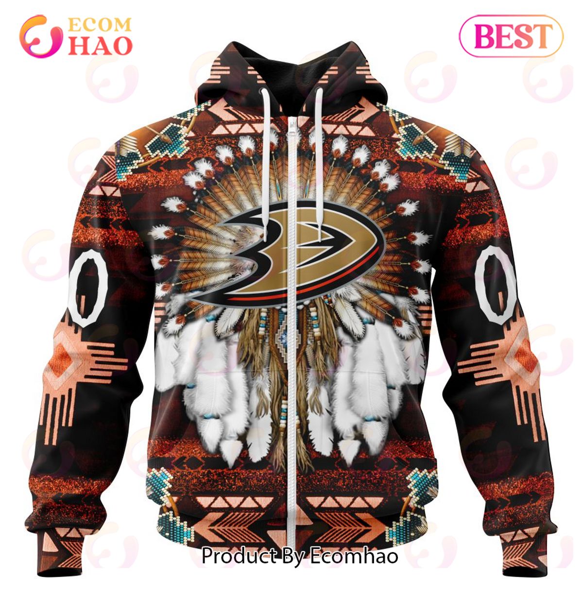 NHL Anaheim Ducks Specialized With Native Costume Concept 3D Hoodie