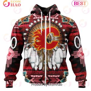 NHL Calgary Flames Specialized With Native Costume Concept 3D Hoodie