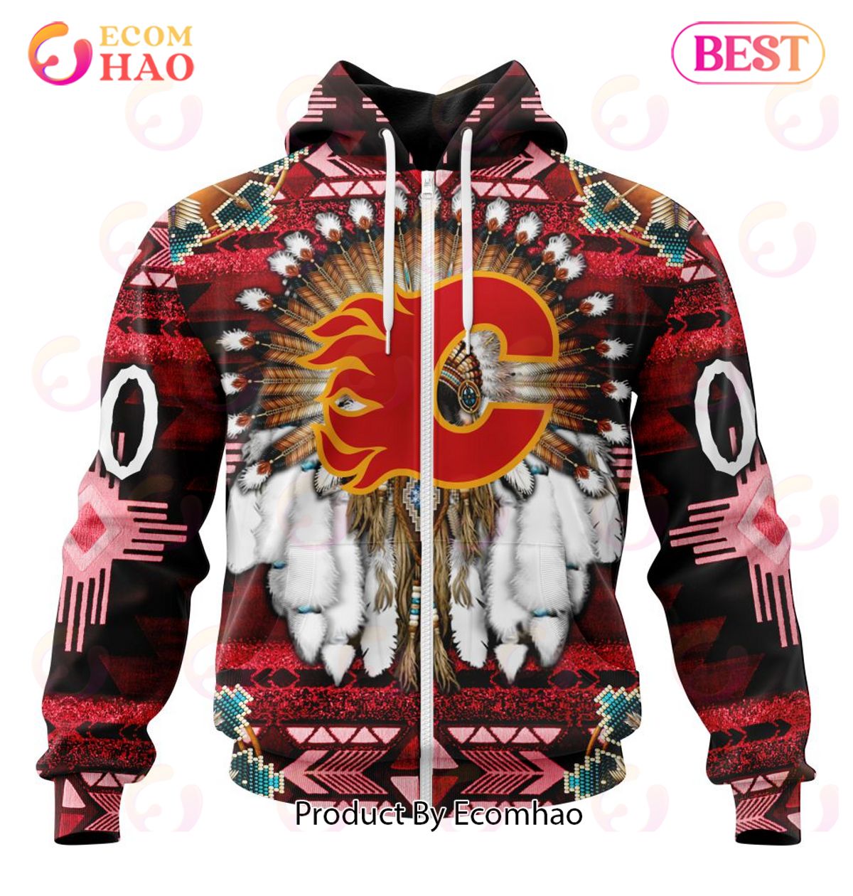 NHL Calgary Flames Specialized With Native Costume Concept 3D Hoodie