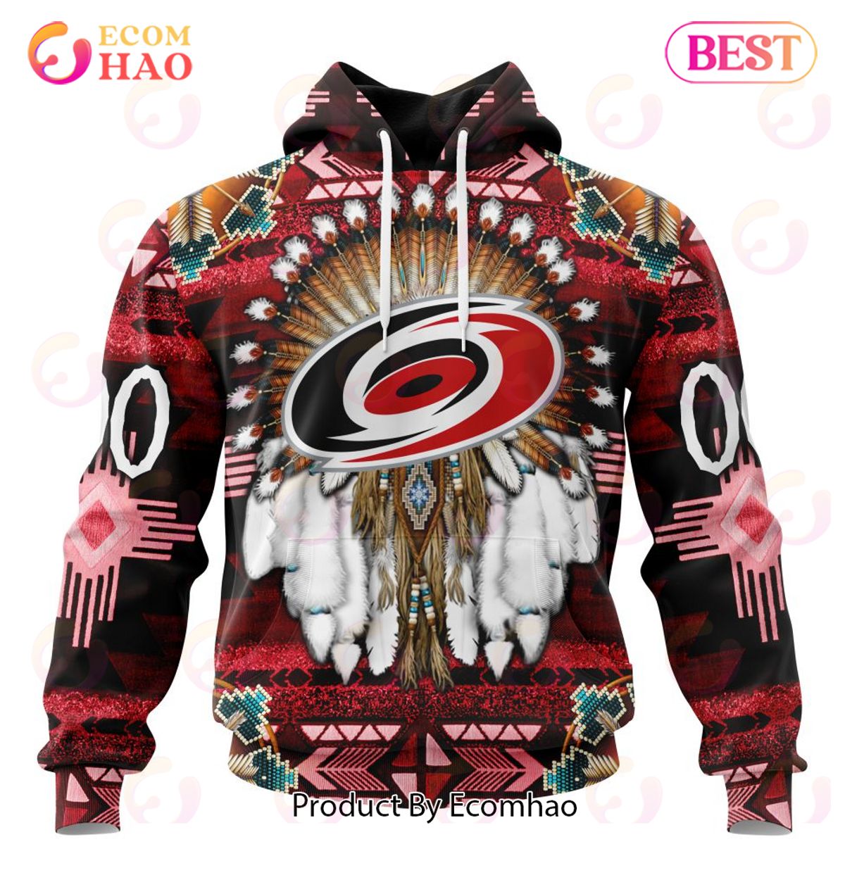 NHL Carolina Hurricanes Specialized With Native Costume Concept 3D Hoodie