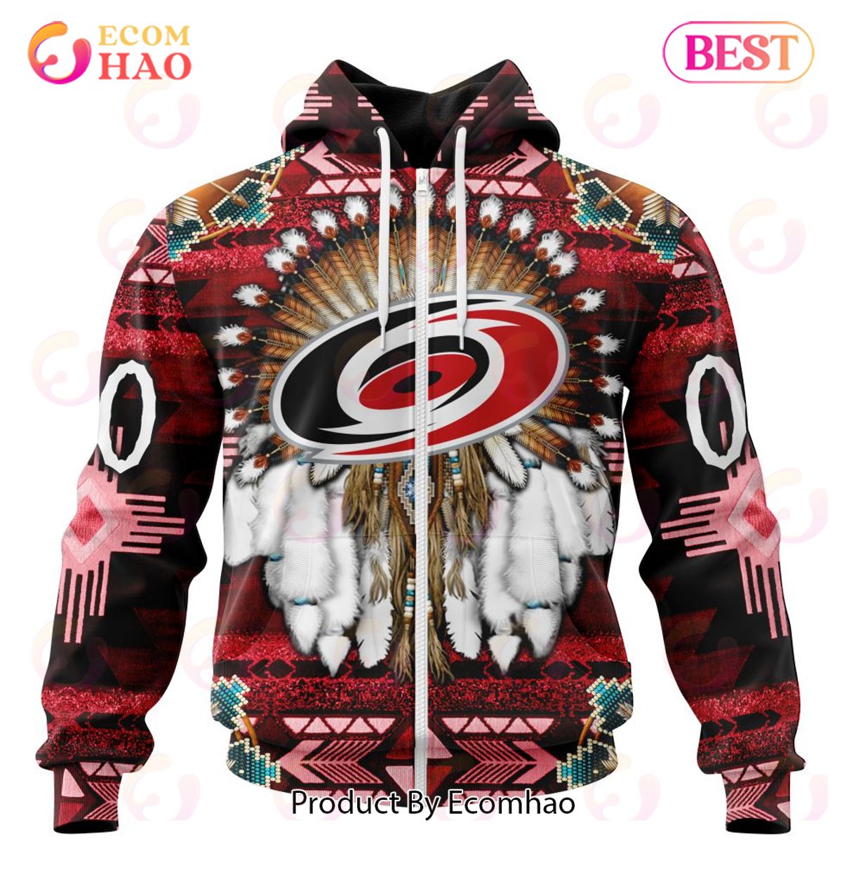 NHL Carolina Hurricanes Specialized With Native Costume Concept 3D Hoodie