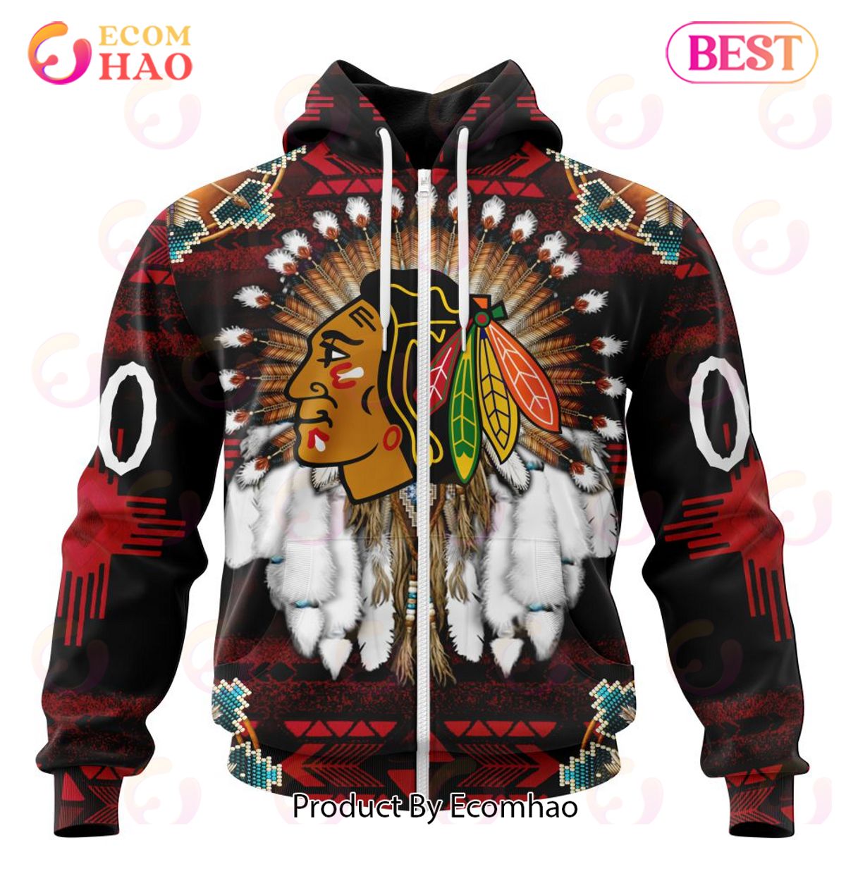 NHL Chicago Blackhawks Specialized With Native Costume Concept 3D Hoodie