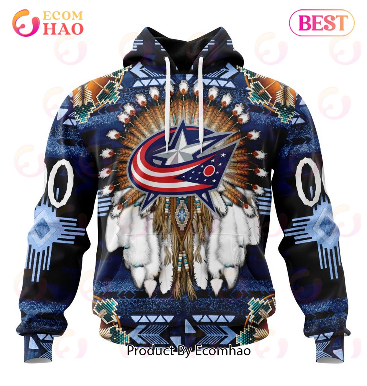 NHL Columbus Blue Jackets Specialized With Native Costume Concept 3D Hoodie