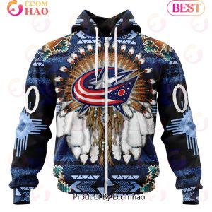 NHL Columbus Blue Jackets Specialized With Native Costume Concept 3D Hoodie