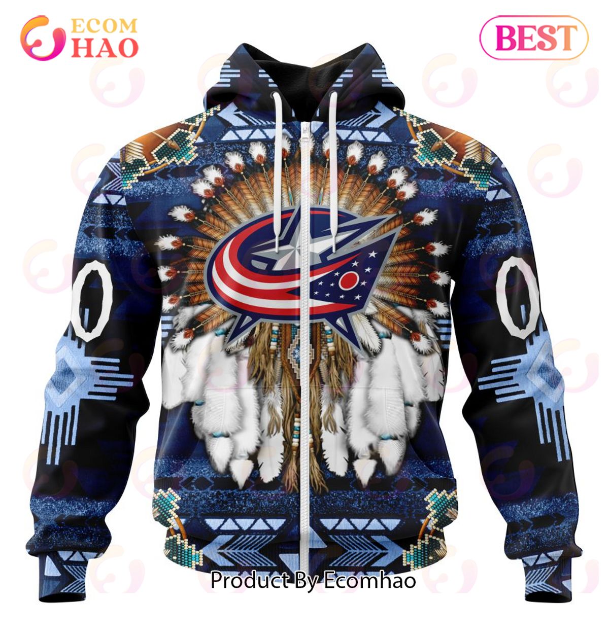 NHL Columbus Blue Jackets Specialized With Native Costume Concept 3D Hoodie