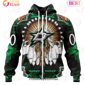 NHL Dallas Stars Specialized With Native Costume Concept 3D Hoodie