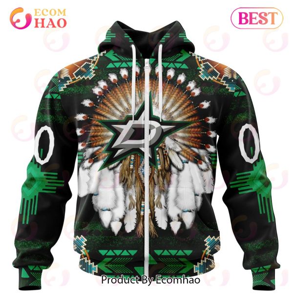 NHL Dallas Stars Specialized With Native Costume Concept 3D Hoodie