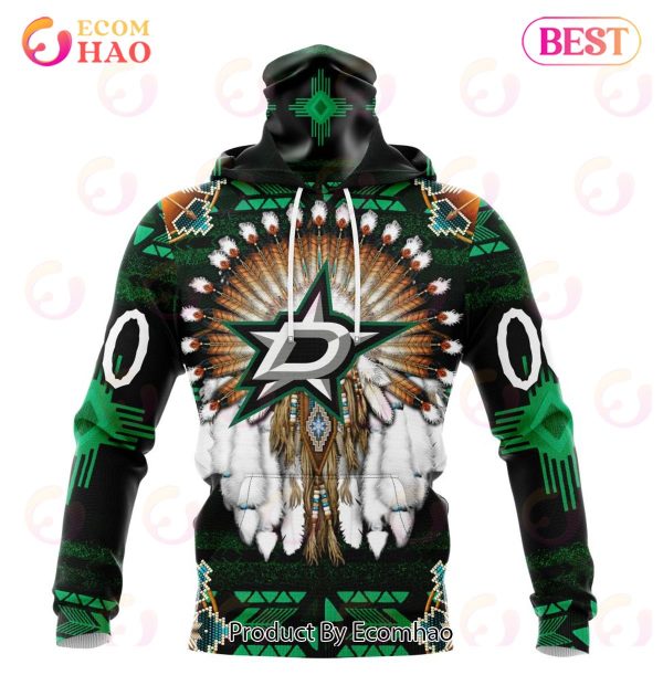 NHL Dallas Stars Specialized With Native Costume Concept 3D Hoodie