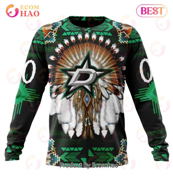 NHL Dallas Stars Specialized With Native Costume Concept 3D Hoodie