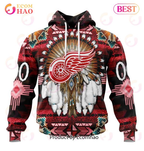 NHL Detroit Red Wings Specialized With Native Costume Concept 3D Hoodie