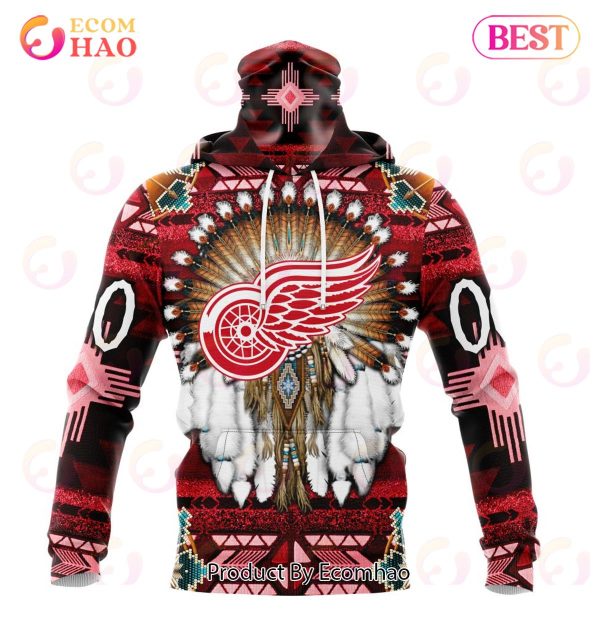 NHL Detroit Red Wings Specialized With Native Costume Concept 3D Hoodie