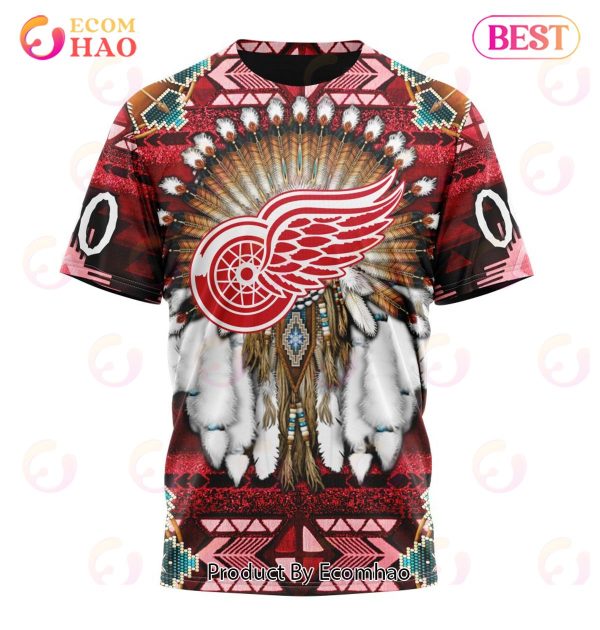 NHL Detroit Red Wings Specialized With Native Costume Concept 3D Hoodie