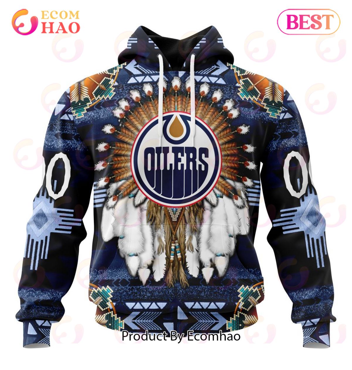 NHL Edmonton Oilers Specialized With Native Costume Concept 3D Hoodie
