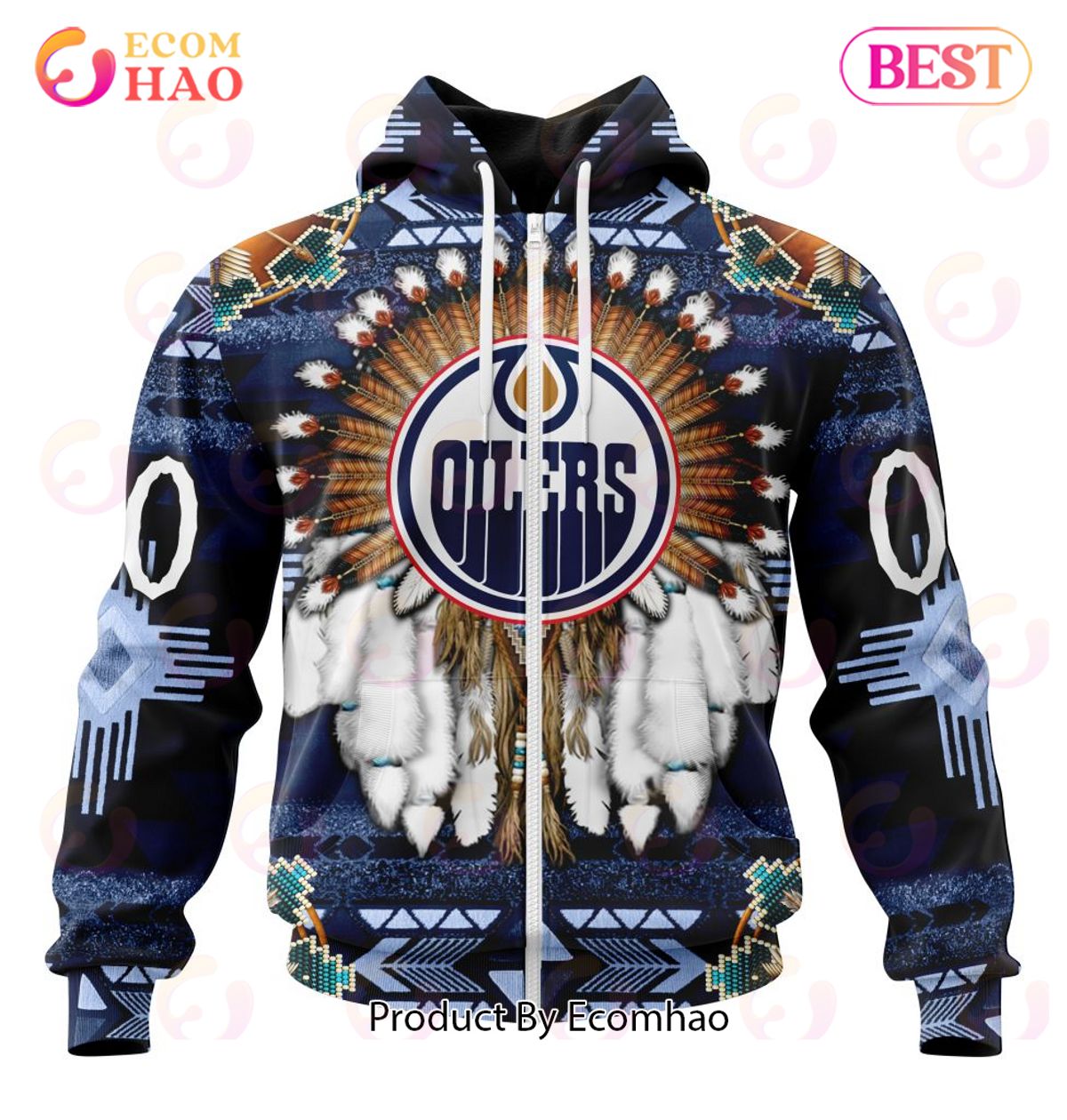 NHL Edmonton Oilers Specialized With Native Costume Concept 3D Hoodie