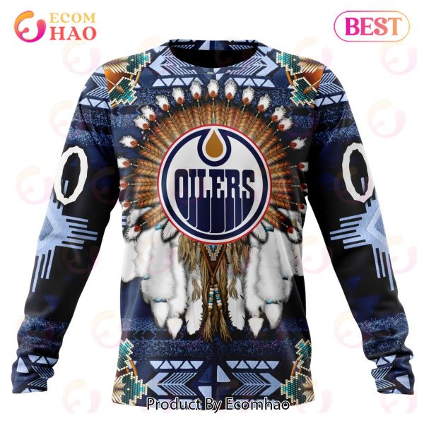 NHL Edmonton Oilers Specialized With Native Costume Concept 3D Hoodie