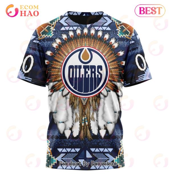 NHL Edmonton Oilers Specialized With Native Costume Concept 3D Hoodie