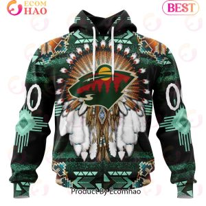 NHL Minnesota Wild Specialized With Native Costume Concept 3D Hoodie