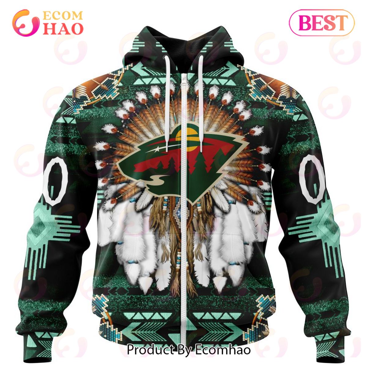 NHL Minnesota Wild Specialized With Native Costume Concept 3D Hoodie