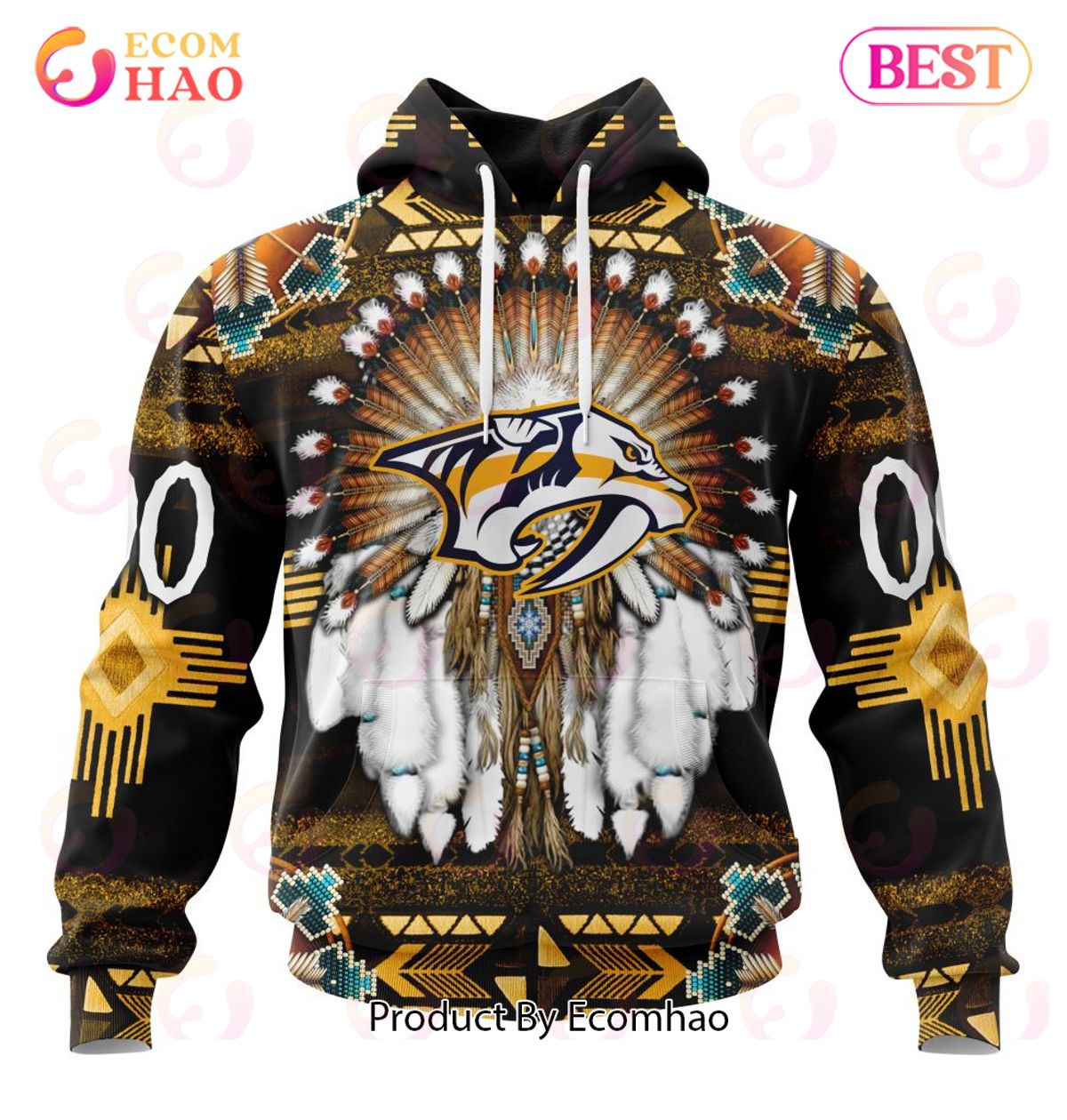 NHL Nashville Predators Specialized With Native Costume Concept 3D Hoodie