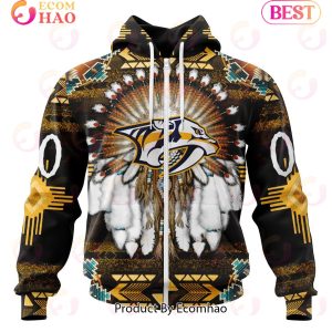 NHL Nashville Predators Specialized With Native Costume Concept 3D Hoodie