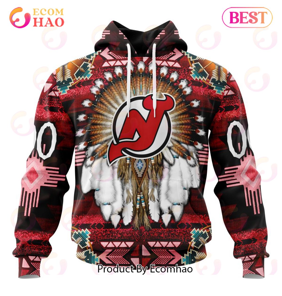 NHL New Jersey Devils Specialized With Native Costume Concept 3D Hoodie