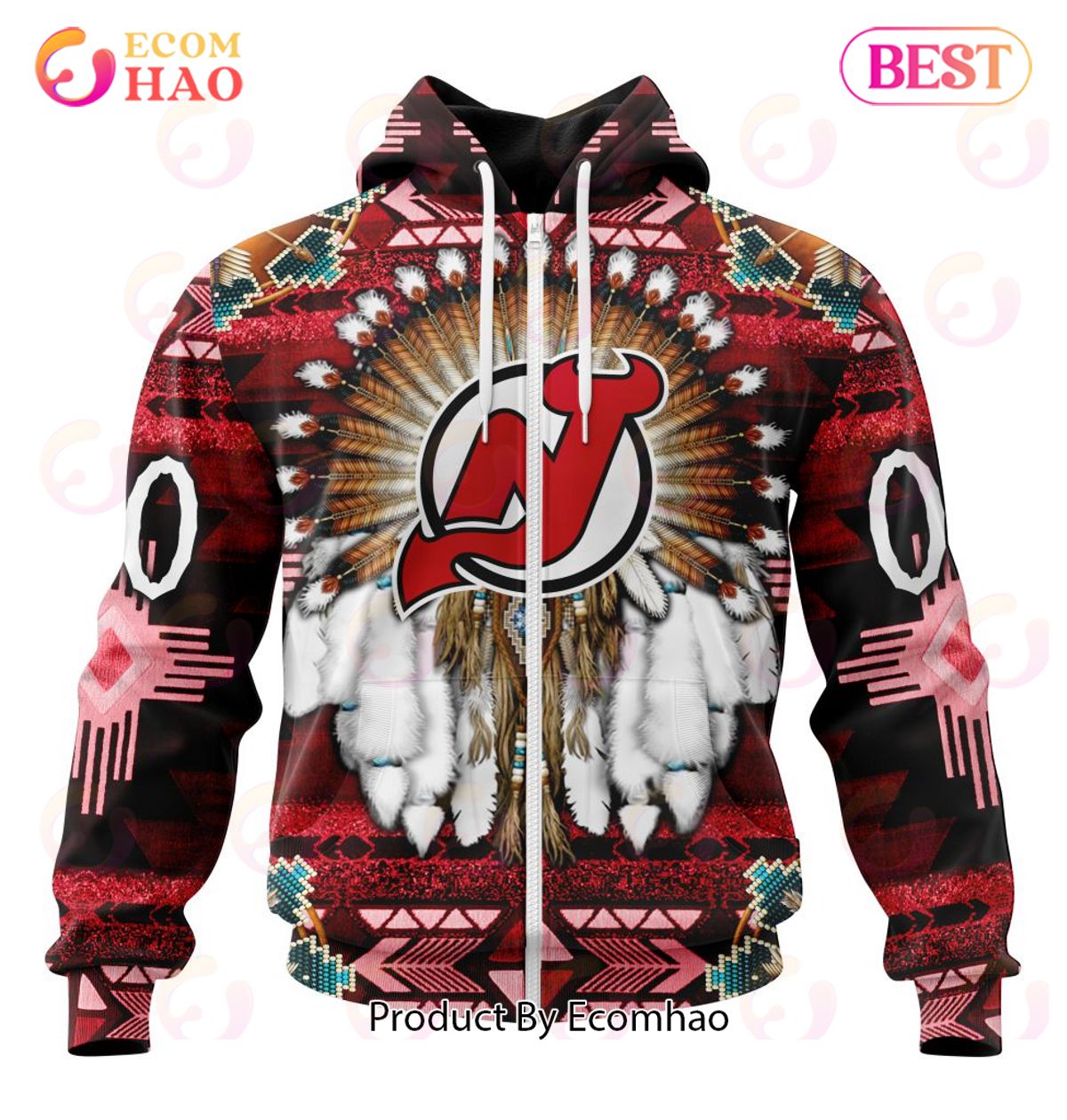 NHL New Jersey Devils Specialized With Native Costume Concept 3D Hoodie