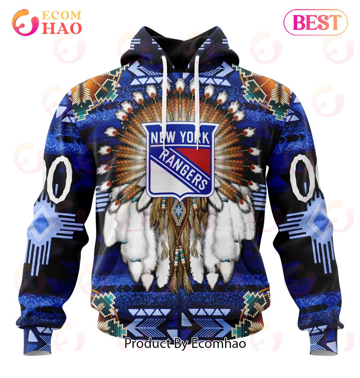NHL New York Rangers Specialized With Native Costume Concept 3D Hoodie