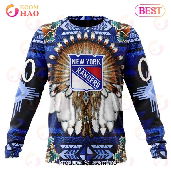 NHL New York Rangers Specialized With Native Costume Concept 3D Hoodie