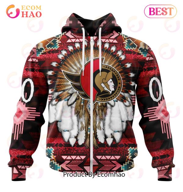 NHL Ottawa Senators Specialized With Native Costume Concept 3D Hoodie