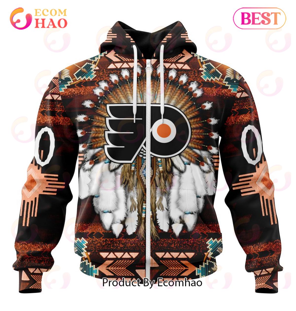 NHL Philadelphia Flyers Specialized With Native Costume Concept 3D Hoodie