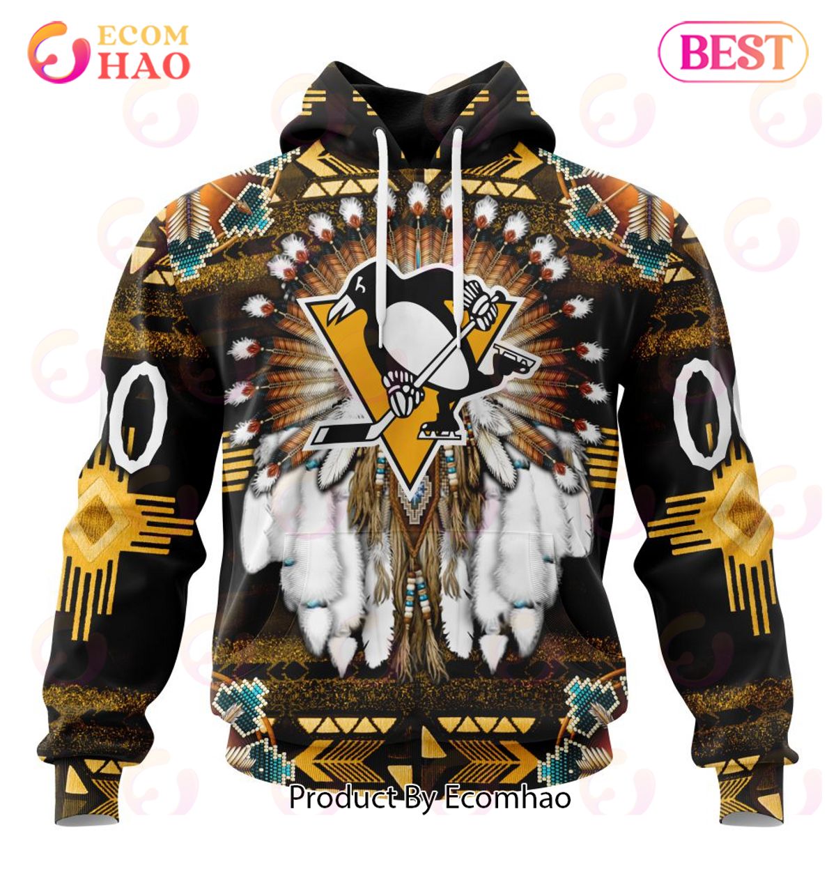 NHL Pittsburgh Penguins Specialized With Native Costume Concept 3D Hoodie