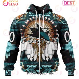 NHL San Jose Sharks Specialized With Native Costume Concept 3D Hoodie