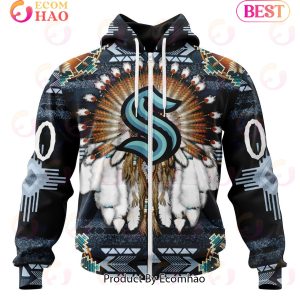 NHL Seattle Kraken Specialized With Native Costume Concept 3D Hoodie