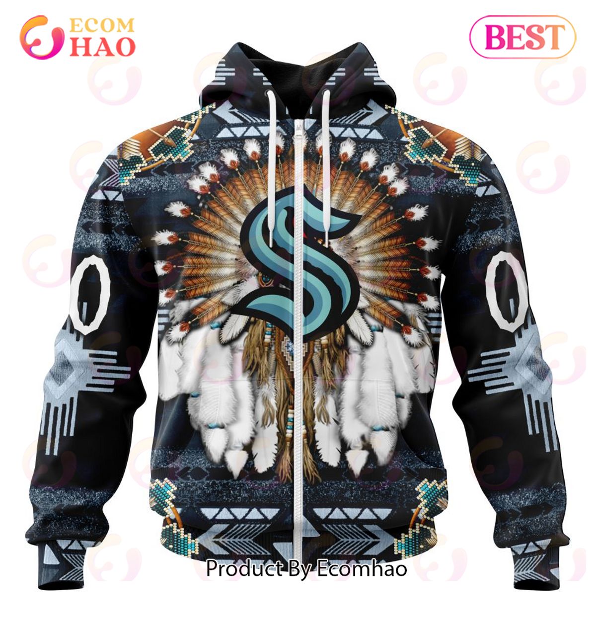 NHL Seattle Kraken Specialized With Native Costume Concept 3D Hoodie