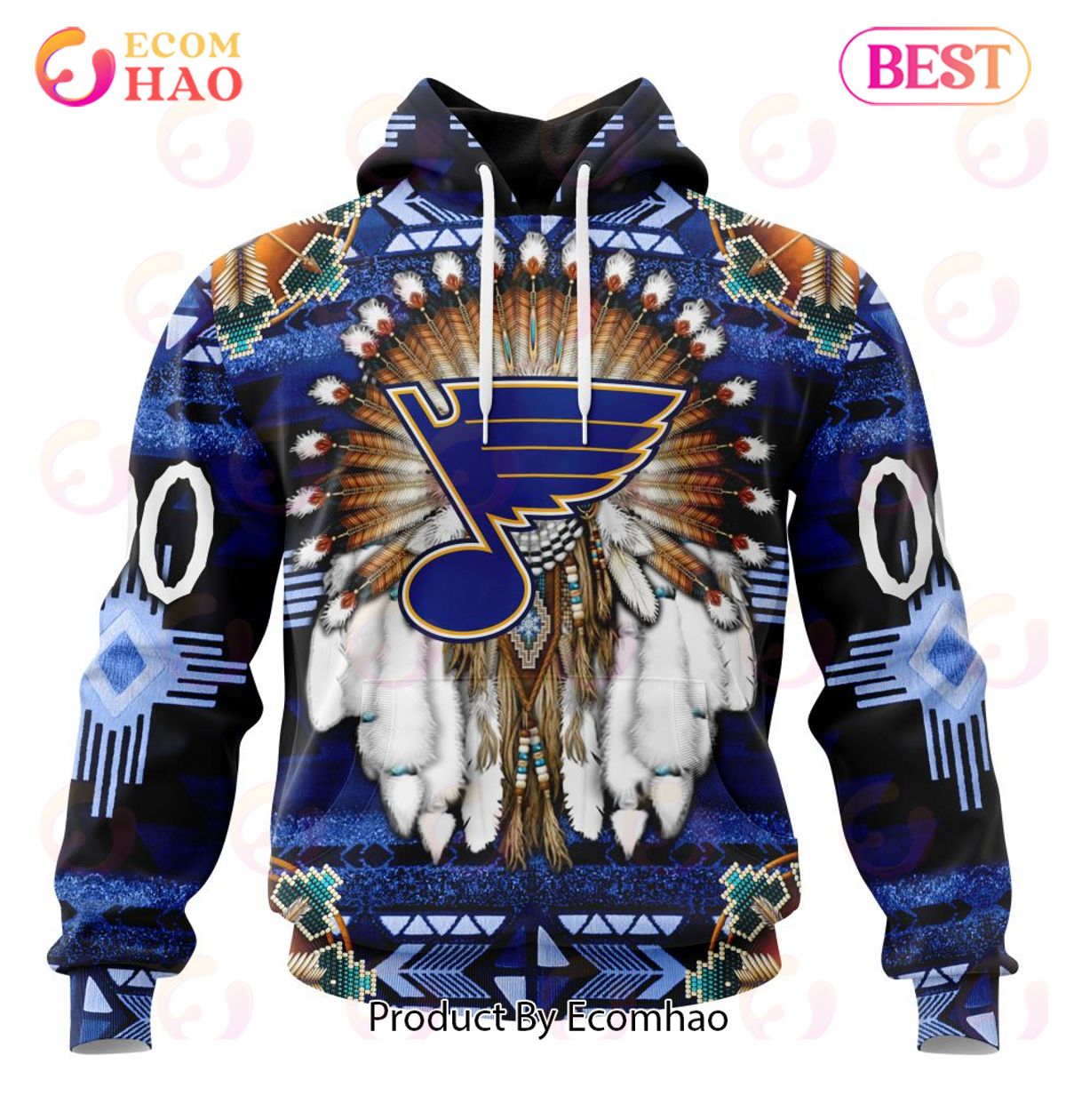 NHL St. Louis Blues Specialized With Native Costume Concept 3D Hoodie