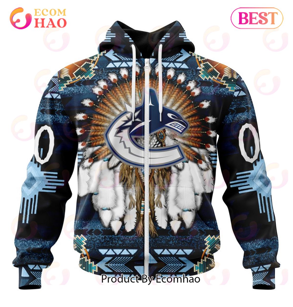 NHL Vancouver Canucks Specialized With Native Costume Concept 3D Hoodie