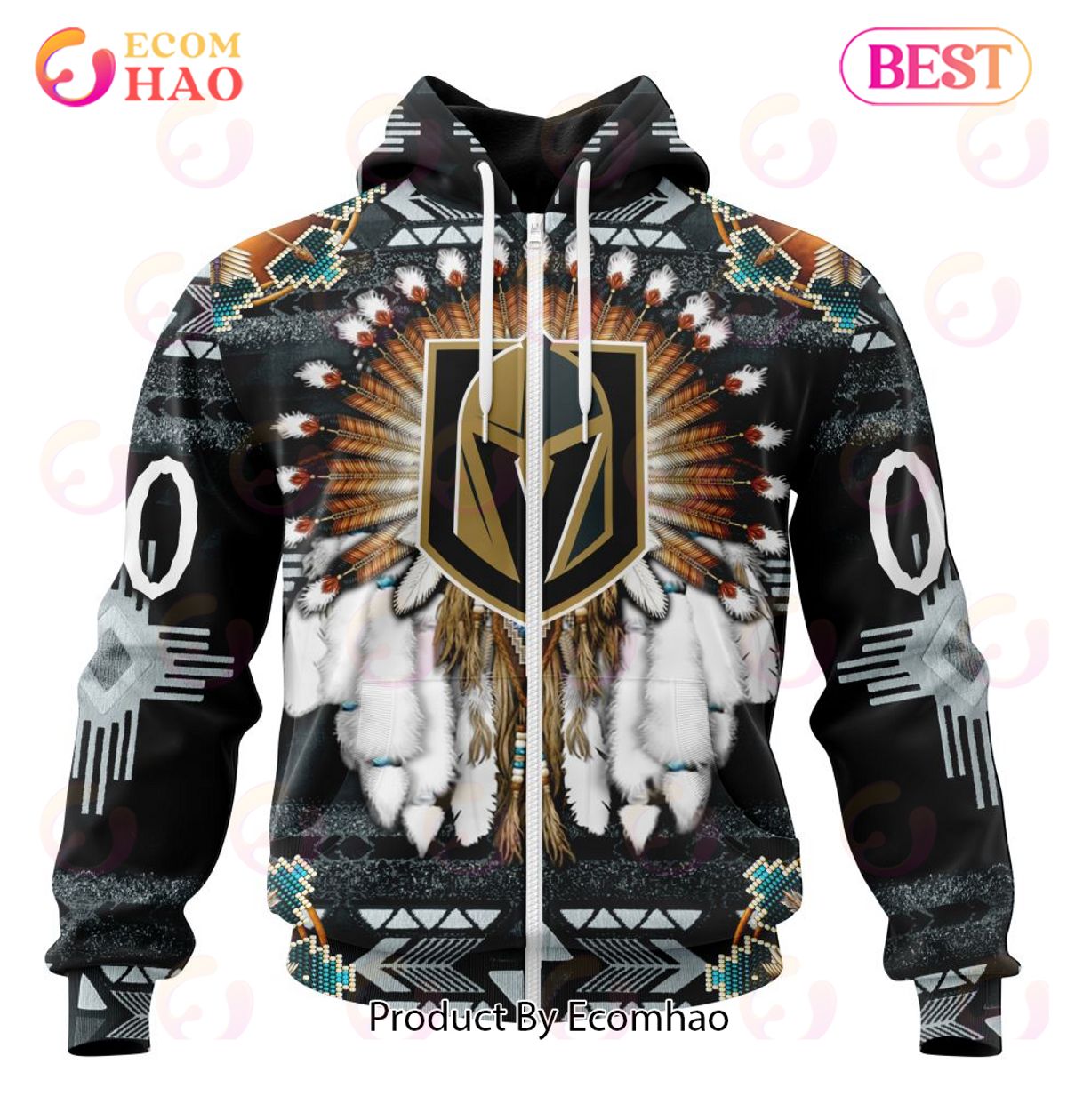 NHL Vegas Golden Knights Specialized With Native Costume Concept 3D Hoodie